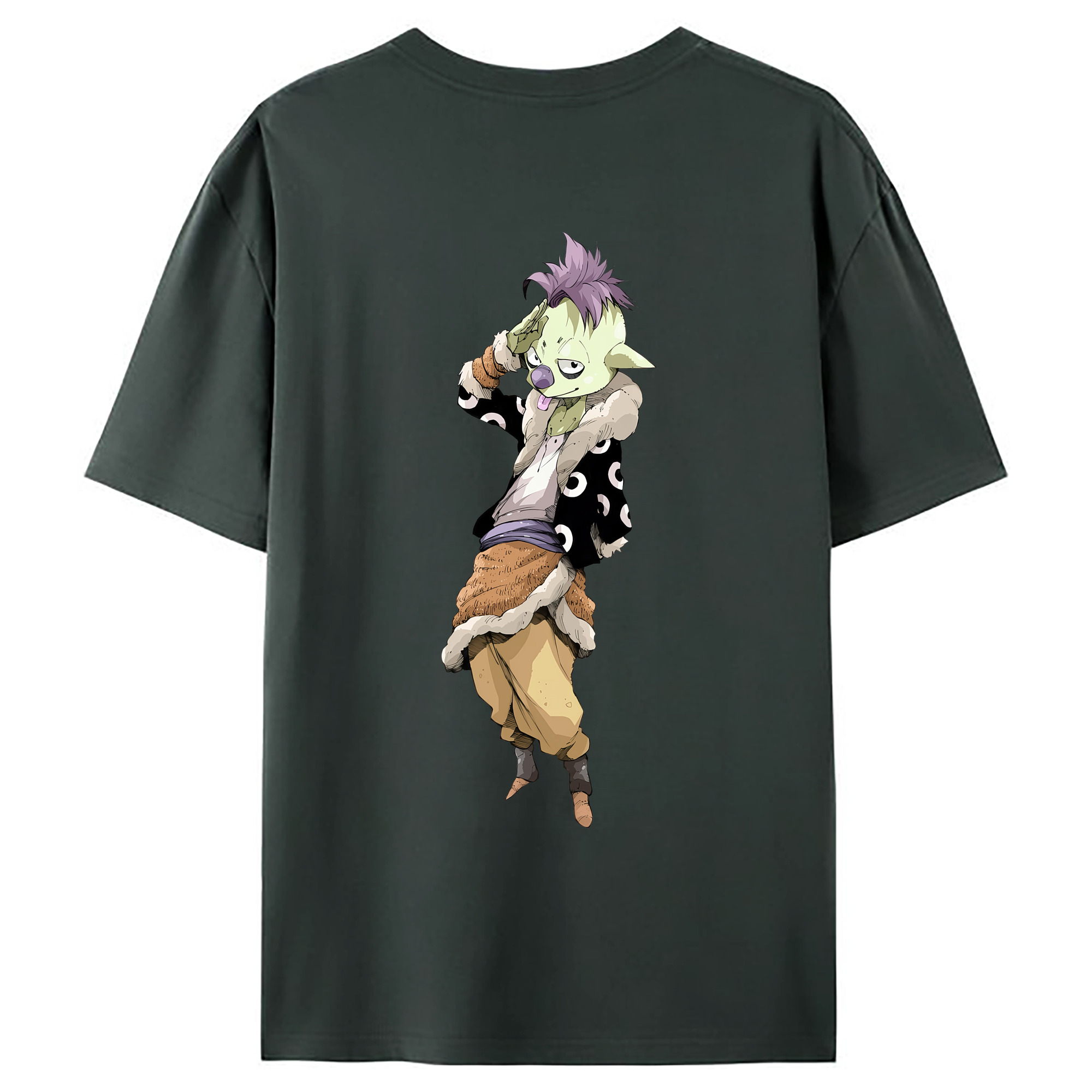 （画像用） 転スラ Regarding Reincarnated to Slime 綿100％ メンズ半袖Tシャツ（バックプリント） 通気性